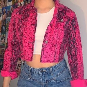 Fashion Nova Pink Snakeskin Jacket